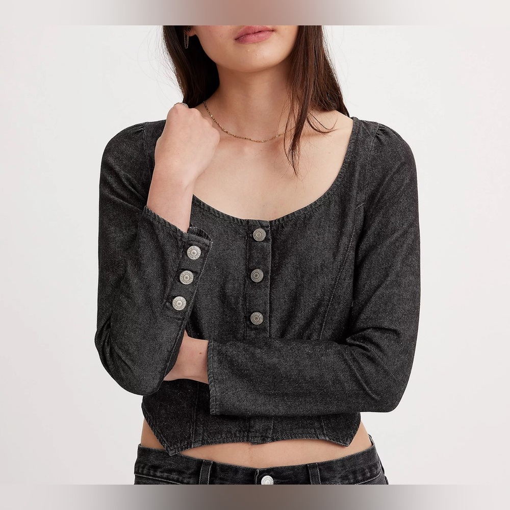 Levi’s denim corset long sleeve blouse (Updated sizes) - Picture 7 of 15
